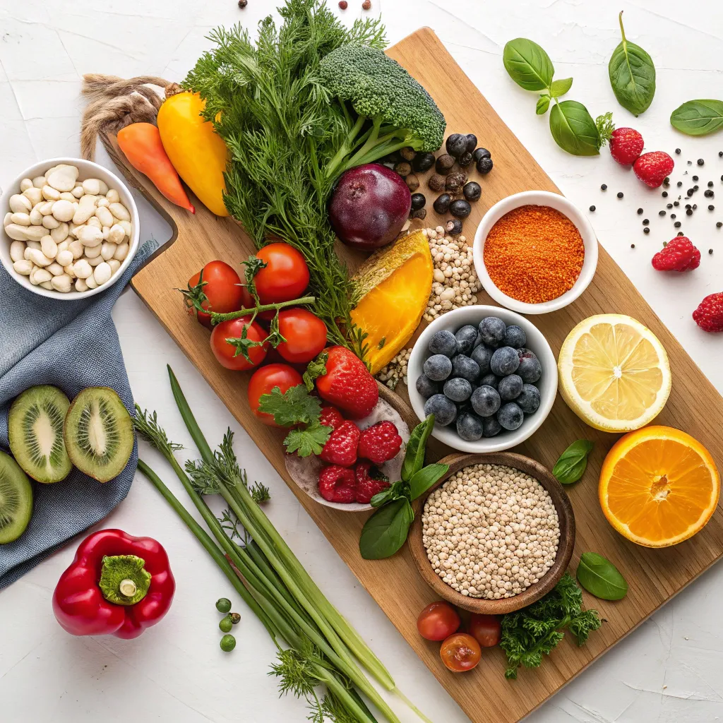 A colorful array of fresh ingredients used in dietary cooking courses