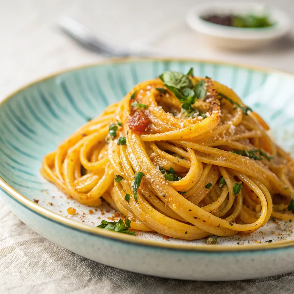 A plate of homemade gluten-free pasta