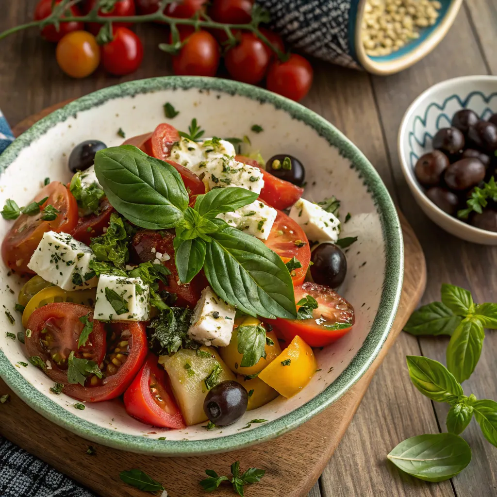 A traditional Mediterranean dish with herbs